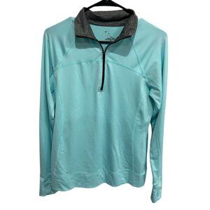 Tek Gear Womens Light Blue 1/4 Zip Pullover Stylish Activewear Top Sz Medium